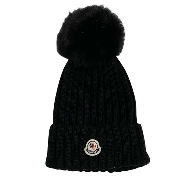 SOLD MONCLER  Real Fox Fur Pom Pom Knit Wool Beanie Authentic - Picture 6 of 11